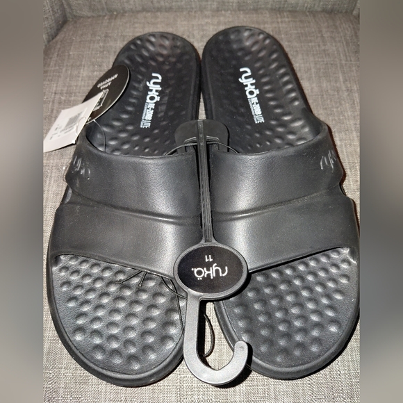 Ryka Black Women's Slide Sandals SIZE 11 - Picture 1 of 6
